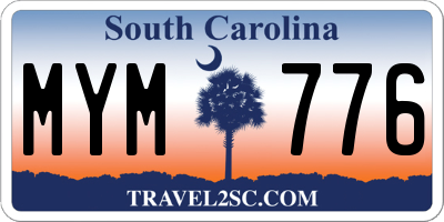 SC license plate MYM776