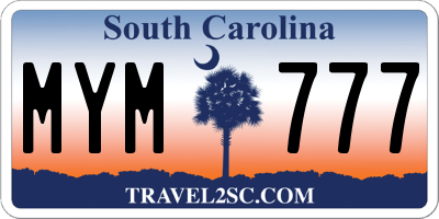 SC license plate MYM777