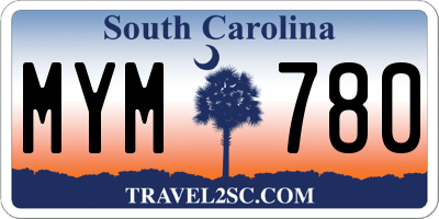 SC license plate MYM780