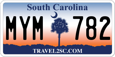 SC license plate MYM782