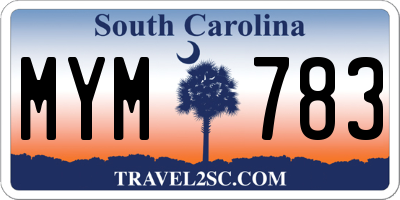 SC license plate MYM783