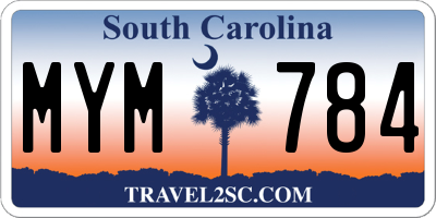 SC license plate MYM784