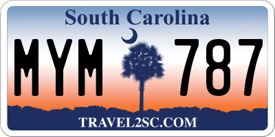 SC license plate MYM787