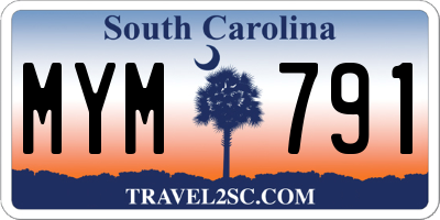 SC license plate MYM791