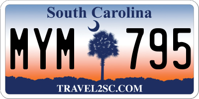 SC license plate MYM795