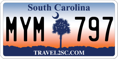 SC license plate MYM797
