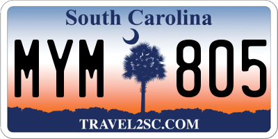 SC license plate MYM805