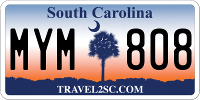 SC license plate MYM808