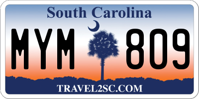 SC license plate MYM809