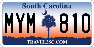 SC license plate MYM810