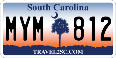 SC license plate MYM812