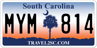 SC license plate MYM814