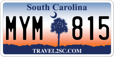 SC license plate MYM815