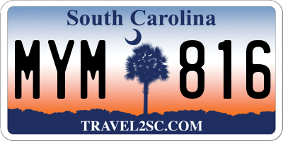 SC license plate MYM816