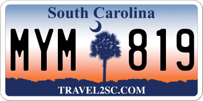 SC license plate MYM819