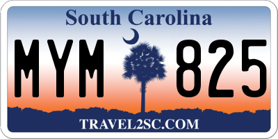 SC license plate MYM825