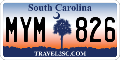 SC license plate MYM826