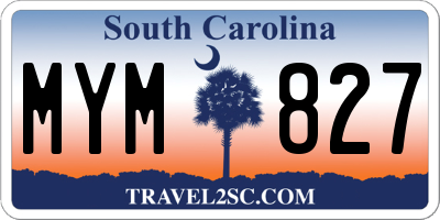 SC license plate MYM827