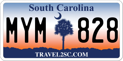 SC license plate MYM828