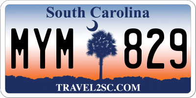 SC license plate MYM829