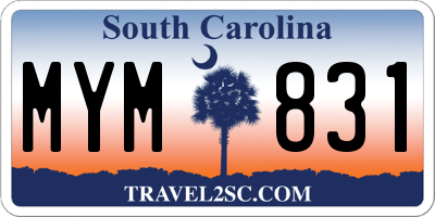 SC license plate MYM831