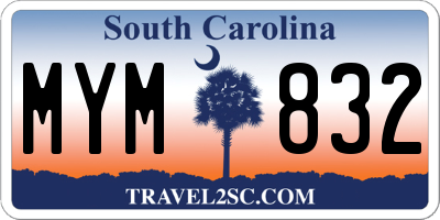 SC license plate MYM832