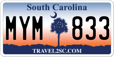 SC license plate MYM833