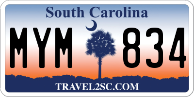 SC license plate MYM834