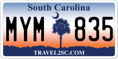 SC license plate MYM835