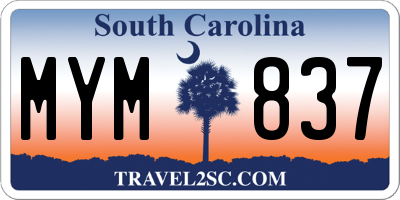 SC license plate MYM837