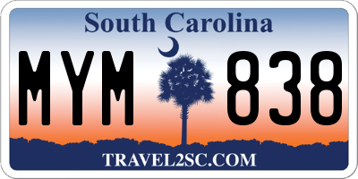 SC license plate MYM838