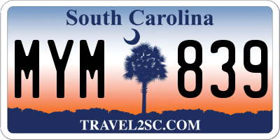 SC license plate MYM839