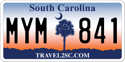 SC license plate MYM841