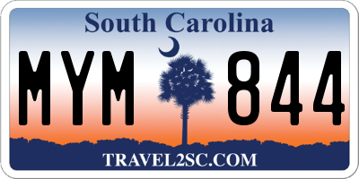 SC license plate MYM844