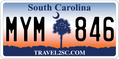SC license plate MYM846