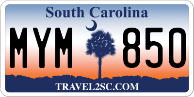 SC license plate MYM850
