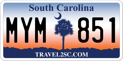 SC license plate MYM851