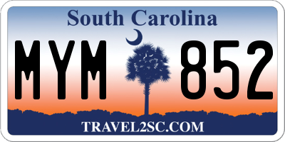 SC license plate MYM852