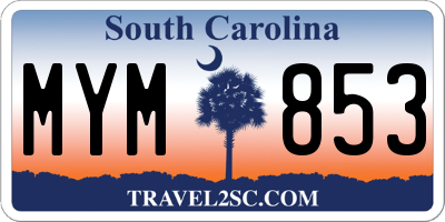 SC license plate MYM853