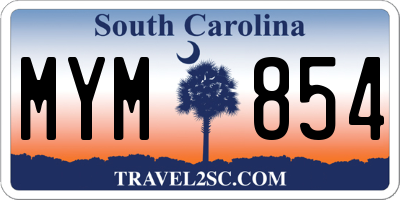 SC license plate MYM854