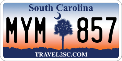 SC license plate MYM857