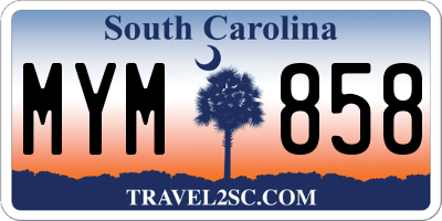 SC license plate MYM858