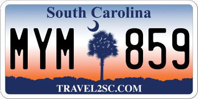 SC license plate MYM859