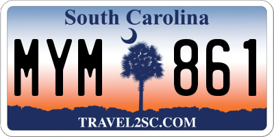 SC license plate MYM861
