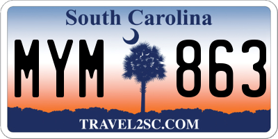 SC license plate MYM863