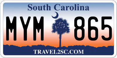 SC license plate MYM865