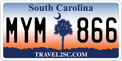 SC license plate MYM866