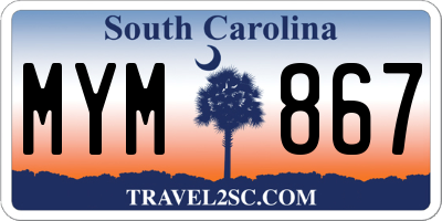 SC license plate MYM867