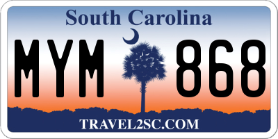 SC license plate MYM868