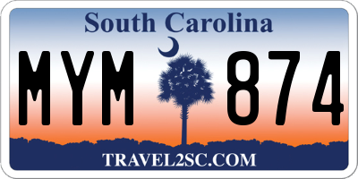 SC license plate MYM874
